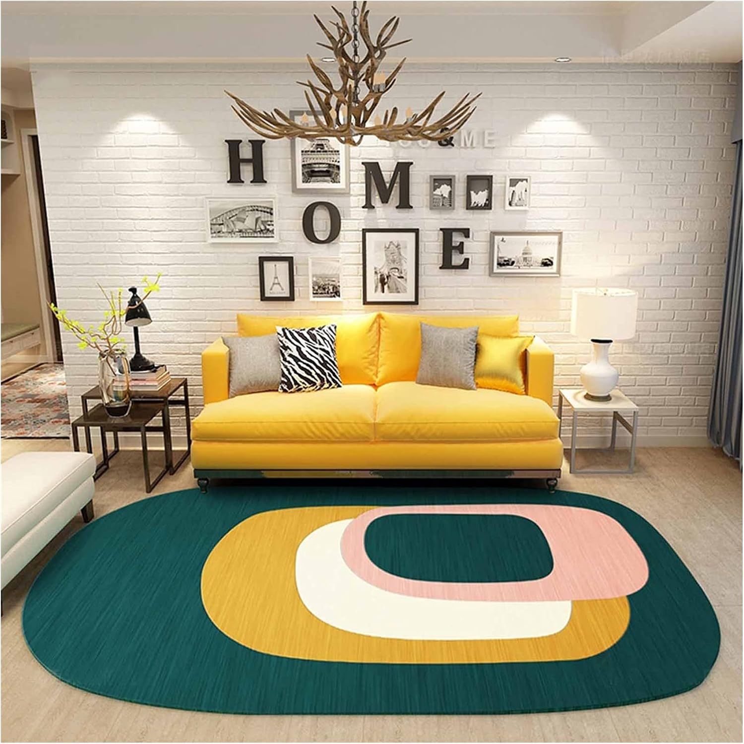 Carpet Green Living Room Rug Simple Pattern Soft Rug Durable Living