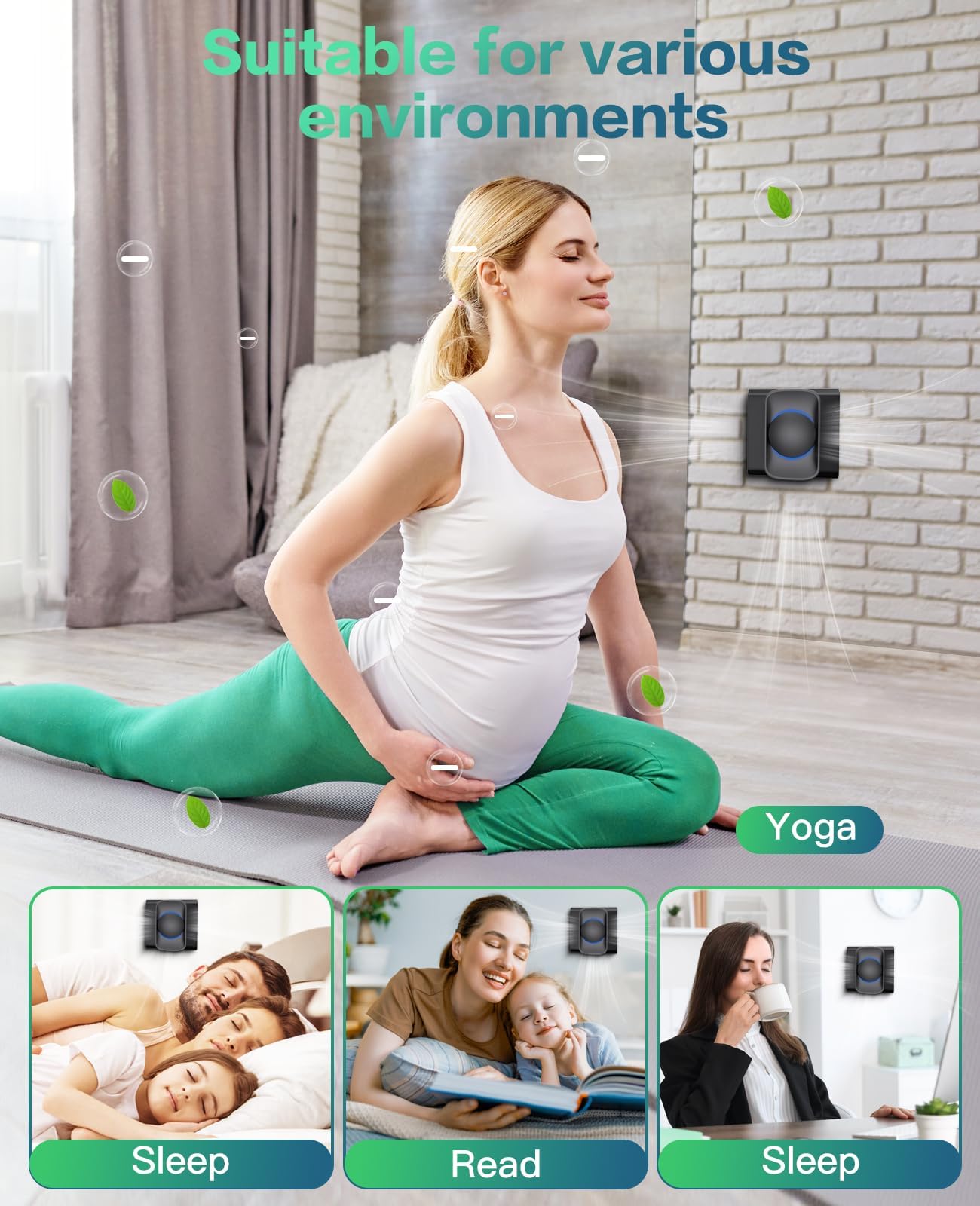 Ionic Air Purifier, Air Ionizers for Home, Portable Negative Ion Generator, Air Freshener Plug In, Ionizer Air Purifier Ozone, Cat Odor Eliminator, Air Ionizer Purifier for Dust, Pet Kitchen Odor