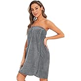 Orrpally Women Shower Wrap Robe Bath Body Towel Wrap Spa Bathrobe Adjustable Snap Closure