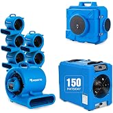 MOUNTO Water Damage Restoration Combo Package 6x Air Mover 1x Air Scrubber 1x Dehumidifier