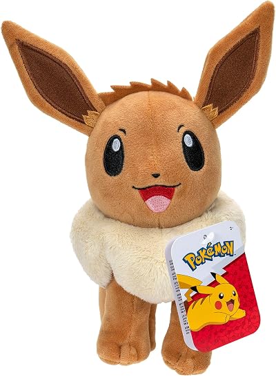 Jazwares Pokémon Eevee Plush 8-Inch Soft Plush with Authentic Details
