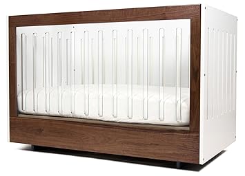 white and acrylic crib