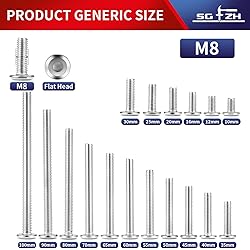 M8 x 30mm 10Pcs Flat Head Hex Socket Cap Screws