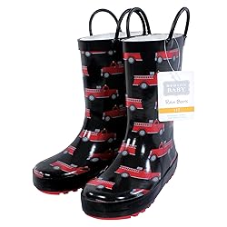 Hudson Baby Kids Rain Boots, Firetrucks, 5 US