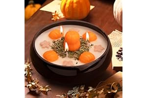 MOREDOTS Fall Decor - Fall Decorations for Home - Fall Pumpkin Maple Leaf Candles - Village Farmhouse Rustic Aesthetic Decoration for Indoor Room Tables - Gifts for Women Birthday Autumn/Halloween