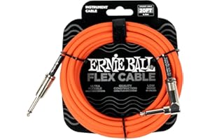 Ernie Ball Flex Instrument Cable Straight/Angle 20ft - Orange (P06467)