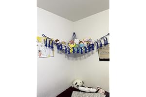 Huijukon Stuffed Animal Storage Toy Net Hammock Organizer for Stuffies Plushies Teddy Bears Squishmallows (Blue)