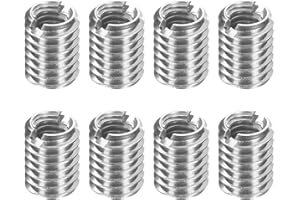 uxcell 8Pcs Threaded Insert, Stainless Steel M4-0.7 Female to M6-1 Male Repair Nut 8mm Long Thread Adapters Sleeve Reducing N