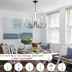 MRHYSWD Distressed White and Black Chandelier 6