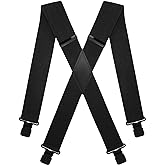 KRICJYH 2 Inch Camo Suspenders for Men Heavy Duty Clips Hunting Camoflauge Elastic Braces