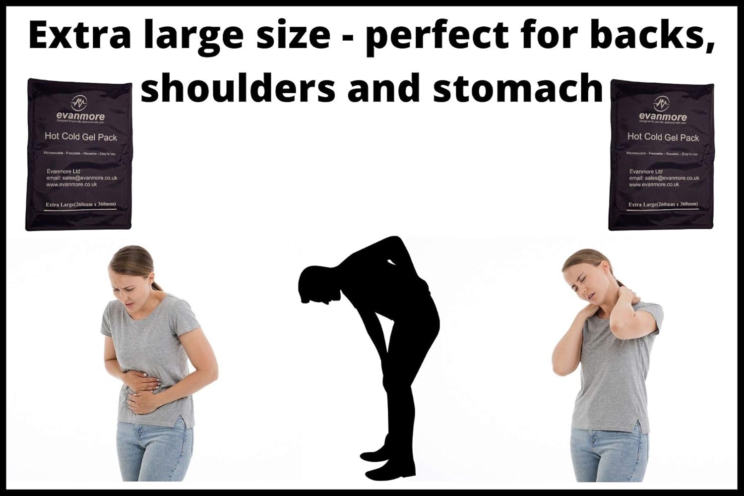 Extra Large Reusable Hot Cold Gel Pack, Evanmore XL Easy to use Flexible Long Lasting - Image 5
