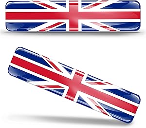 2 x 3D Domed Silicone Stickers Decals UK United Kingdom Union Jack National Great Britain Flag Car Motorcycle Helmet F 26