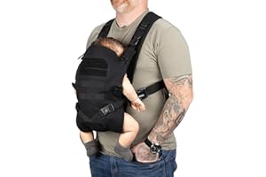 Tactical Baby Gear Tactical Baby Carrier for Dads – Ergonomic, Hip Healthy & Comfortable for Infants and Toddlers (8–33 lbs) (Black)