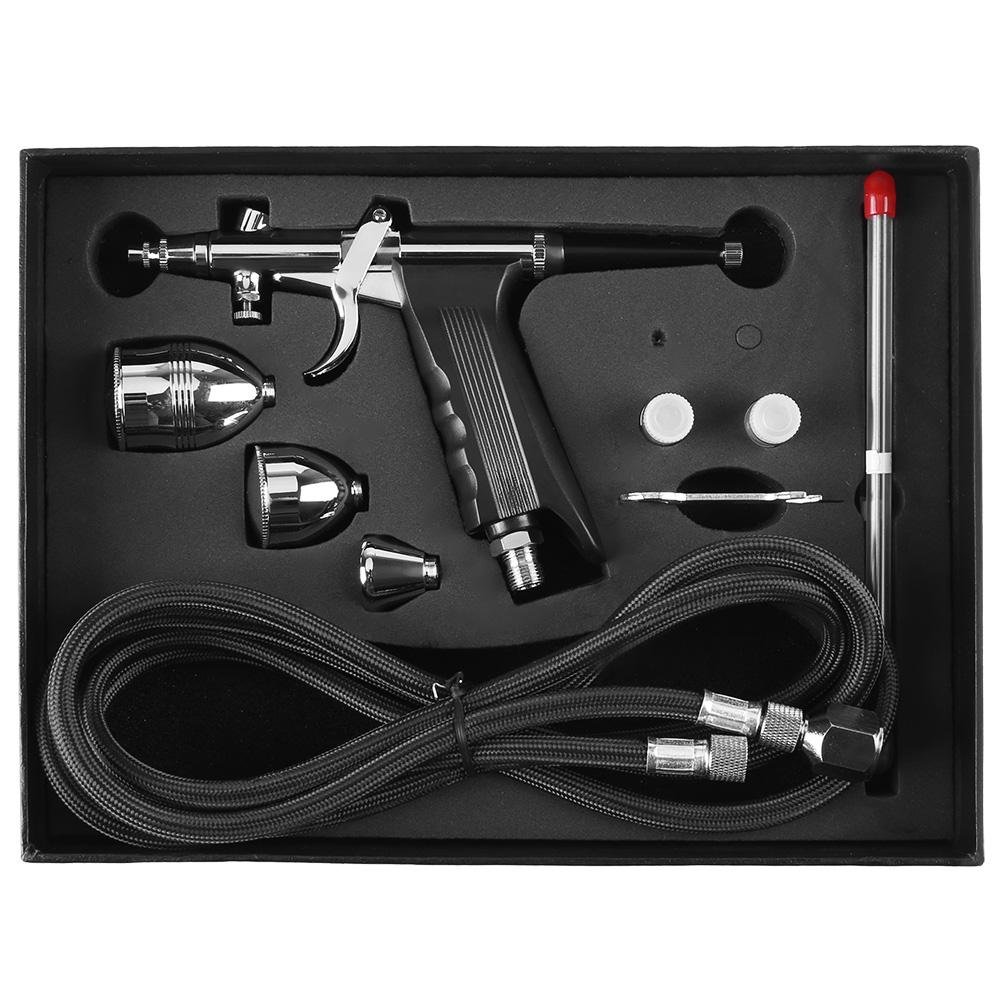 Airbrush Kit Multi-Purpose Airbrushing System Set 0.3mm 0.5mm 0.8mm Nossles Cups Set Kit for Color Models, Leather Clothes, Car Painting, Etc
