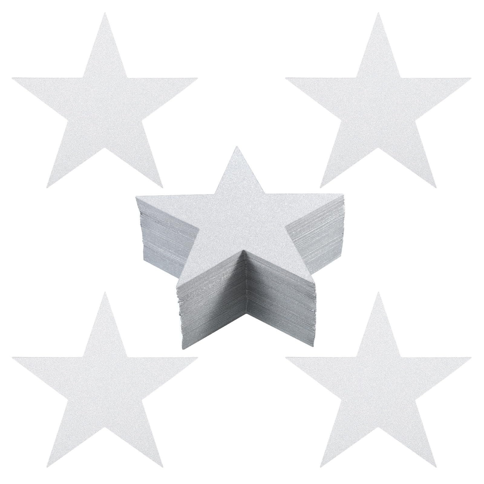 PATIKIL Star Cutouts, 150 Pack Star Cutout Paper Stars for Classroom Decoration DIY Craft Project Bulletin Board Wall Poster, Silver