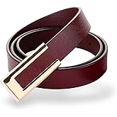 CaserBay Women's Belt Genuine Leather Belts Durable Waist Belt Gold Color Buckle Waistband For Pants, Jeans, Width 0.80"