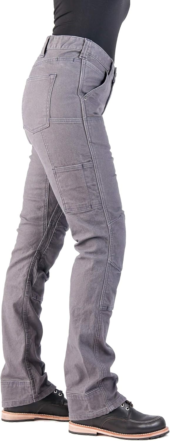 Dovetail Workwear Utility Pants for Women - Britt Utility Straight Fit Stretch Cargo Pant - Available in Denim or Canvas…: Clothing