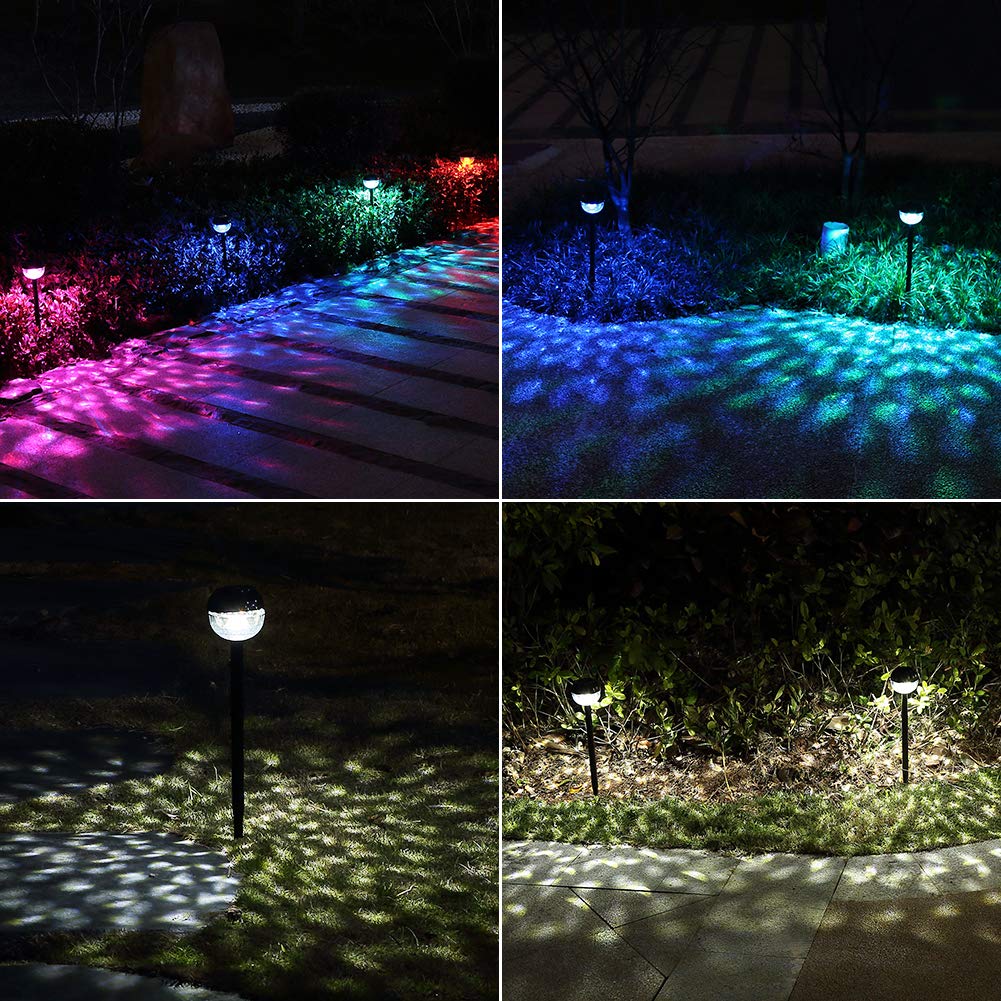Merisny (2 Stück) LED Solarleuchten für den Garten, sieben farben, Drei