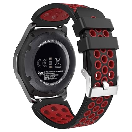 MoKo Band Compatible with Samsung Gear S3/Gear S3 Frontier/Classic/Galaxy Watch 46mm/Ticwatch E2/S2/pro/Huawei Watch GT 46mm, 22mm Perforated Silicone ...