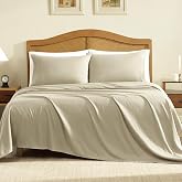 ClevaHome King Sheets Set, 4-Piece Fitted King Size Sheets, Sandy Beige | 14-inch Deep Pocket, Super Soft &amp; Lightweight Microfiber, Shrink &amp; Fade Resistant, Easy Care