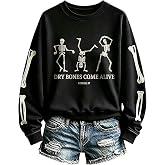 Dry Bones Come Alive Halloween Dancing Skeleton Sweatshirt for Women | Christian Halloween Hoodies, Dry Bones Come Alive Sweatshirt Faith, Oversized Soft Clothes, Halloween Costumes
