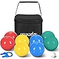ropoda 90mm Bocce Ball Set, Lighter Bocce Ball for Beginners with 8 Balls, Pallino, Case and Measuring Rope for Backyard/Beach/Lawn, Composite Plastic for Kids Teens Beginners