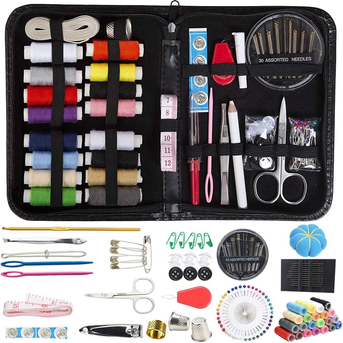 Sewing Kits Collectibles Set Sewing Tool Pack Kit Thread Threader Needle Tape Measure Scissor