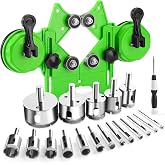 Diamond Hole Saw Kit, 18 PCS Tile Hole Saw Kit with Double Suction Cup Guide, 6-50 mm Dry/Wet Drill Bits Set for Ceramic, Glass, Porcelain, Marble, Granite