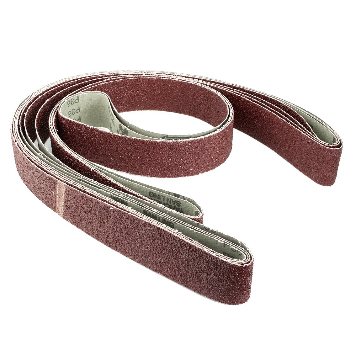 Sourcingmap 2-Inch x 72-Inch Aluminum Oxide Sanding Belt 36 Grits Sandpaper Lapped Joint for Belt Sander 6pcs