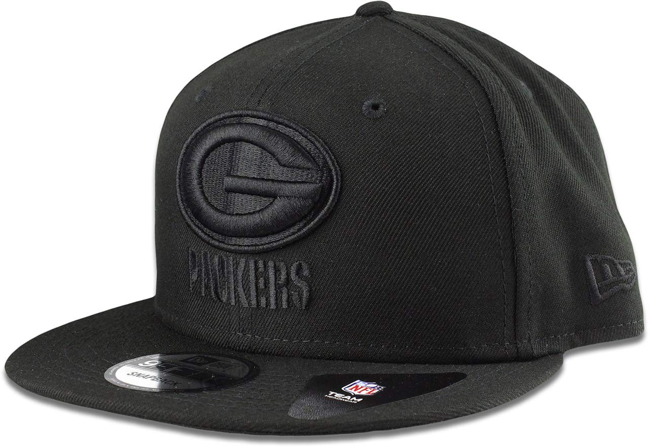 New Era Green Bay Packers Hat NFL Black on Black 9FIFTY Snapback Adjustable Cap Adult One Size New Era Green Bay Packers Hat NFL Black on Black 9FIFTY Snapback Adjustable Cap Adult One Size