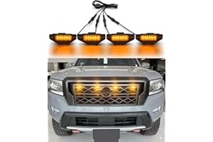 OKLSG LED Grille Lights For 2022 2023 2024 Nissan Frontier Grill Lights For Frontier S SV Pro4x OEM Grill Raptor Lights Amber