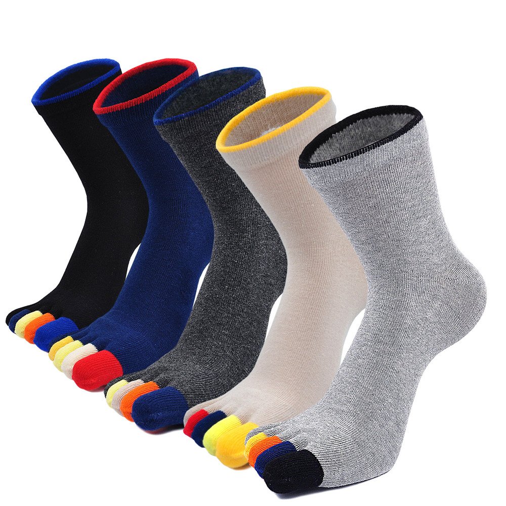 Mens Toe socks Crew Running Five Finger Socks Cotton Amazon.in