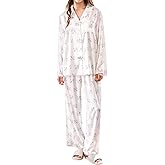 ONIONYOU Satin Pajama Set for Women 2 Piece Long Sleeve Button Up Silky PJ Sets Loungewear Soft Satin Sleepwear with Pocket