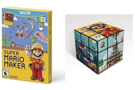 Super Mario Maker Game with Bonus Mario Puzzle Cube - Nintendo Wii U by Nintendo