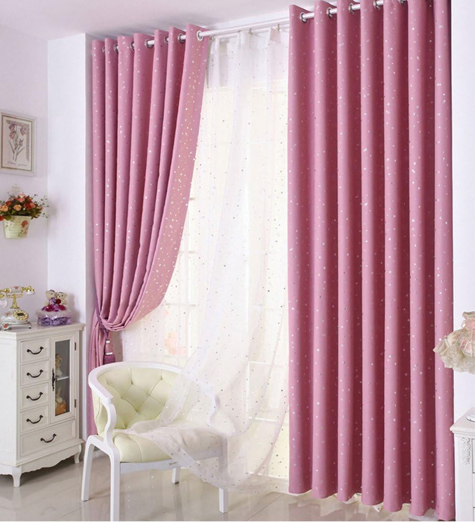 FLORATA 1Piece Windows Treatment Eyelet Blackout Curtains Soft Solid Thermal Insulated Top Ring Blackout Curtains for Bedroom/Living Room,Width 39" x Depth 98",Pink