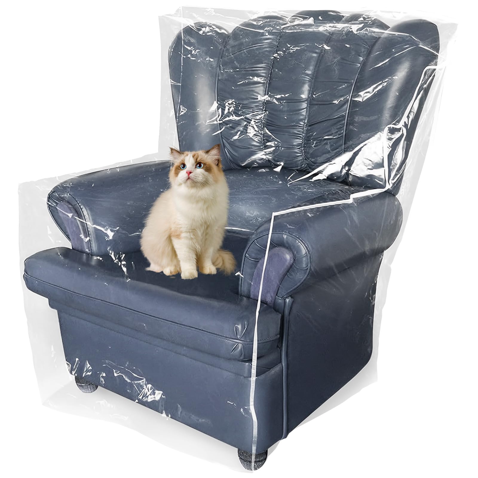 HAIJED Couch Cover Pets Plastic Armchair Recliner Cover Clear Cat Scratching Protector Waterproof Sofa Cover Anti Scratch Sofa Protector Cover Dustproof Sofa Slipcover for Protection Against Cat Dog
