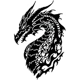 YITOBA Dragon Metal Wall Art Black Fantasy Wall Decor for Men, Metal Dragon Head Wall Mount Medieval Room Decoration for Living Room Bedroom Office Man Cave Lover Gifts (Black)