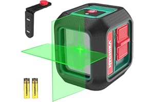 HYCHIKA BETTER TOOLS FOR BETTER LIFE HYCHIKA Laser Level Self Leveling Green Cross Line Lasers Level Tool 50ft Measure Range for Indoor/Outdoor/Construction/DIY/Picture hanging, Battery and Magnetic Base included
