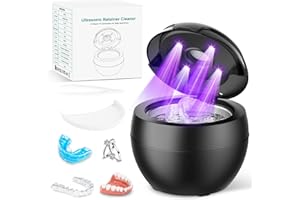 Dental Ultrasonic Retainer Cleaner Machine, 2026 Dental Cleaning Pod with 4 Modes, Digital Timer & 200ML Capacity for Denture