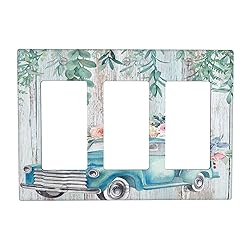 Retro Wooden Cart With Flowers Triple Rocker Light