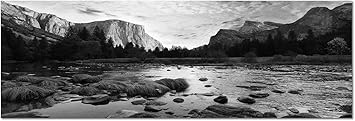 Toile Photo Comme Panorama Noir Blanc 120 X 40 Cm Yosemite