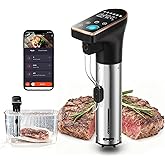 1300W Sous Vide Precision Cooker Machines(2.4G WIFI), IPX7 Full Waterproof Immersion Circulator, New Quiet Brushless Motor, 6 One-Touch Presets, Effortless Gourmet Meals
