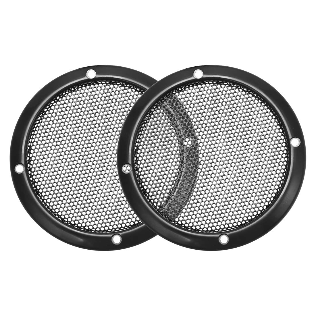 sourcing map Speaker Grill Cover 3 Inch 93mm Mesh Decorative Circle Subwoofer Guard Protector Black 2pcs