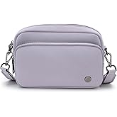 Dorefala Small Crossbody Bag for Women, Triple Zipper Purse with Card Slots, Lightweight Shoulder Bag for Travel