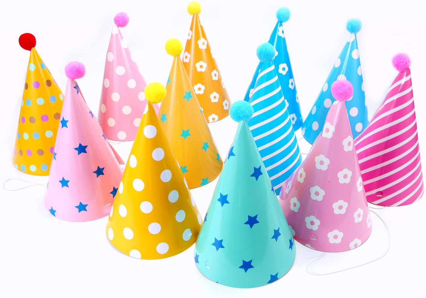 Soamazing Lovely Paper Cone Party Hats for Children's Birthday Jamboree, Pack of 12, Multicoloured, 21 - Image 4