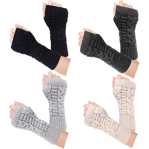 Fadcaer Winter Gloves: Fingerless Thermal Ladies Gloves, Soft - View #11