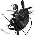 DRESHOW Women Fascinator Hats Tea Party Hat Vintage Pillbox Hat Headband for Cocktail