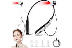 GIVFOZAY 650nm Nose and Ear Red Light Therapy Device - 2 in 1 Red Light Therapy for Ears Tinnitus, Portable Neck Hanging, Red Light Therapy Tinnitus,Nasal Congestion. with Silicone Earmuffs and Nosemuffs