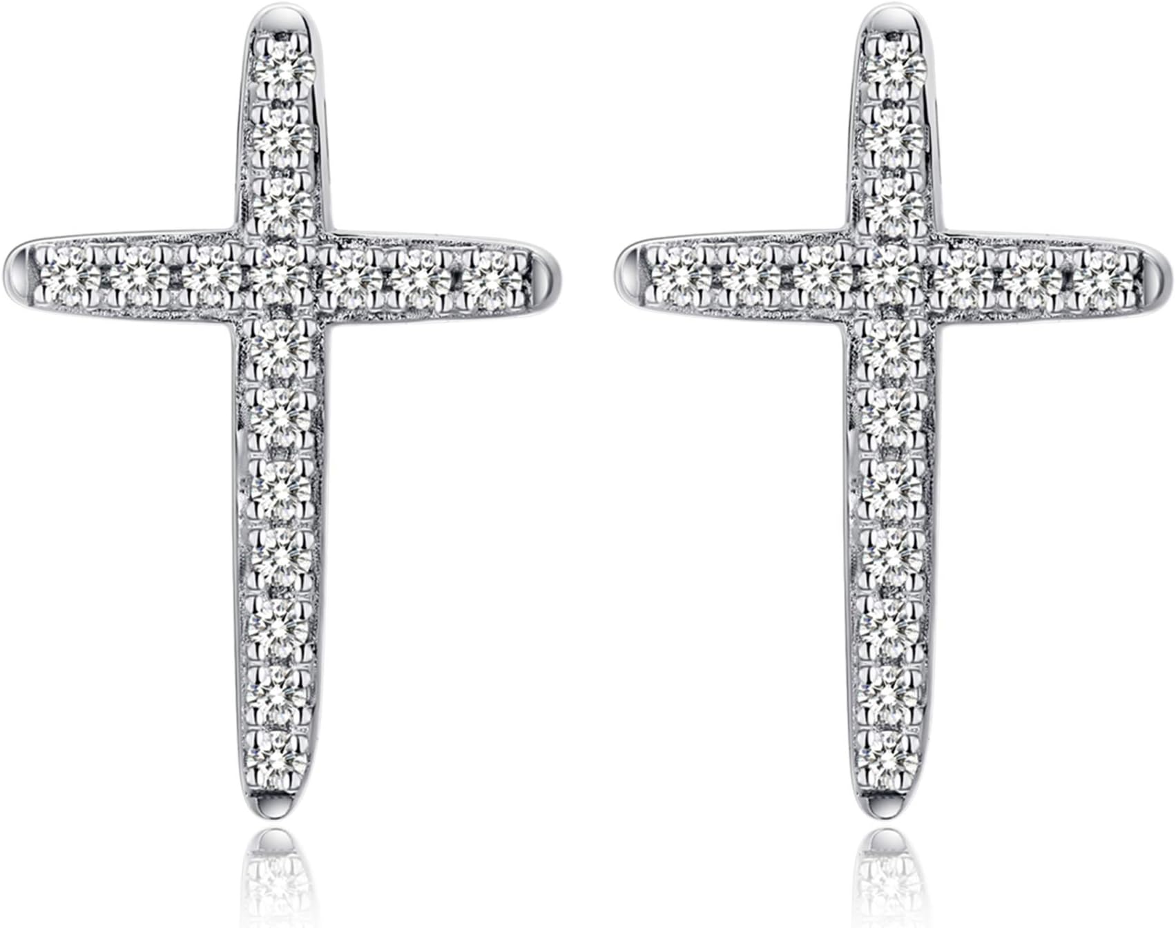 Sterling Silver Cross Earrings Women Men Cross Dangle Earrings Silver 925 Cross Drop Earrings Cross Jewelry For Women,Girls (jiamiaoi)