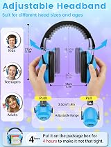 Dr.meter Ear Muffs 27NRR Kids Noise Cancelling Headphones Blue EM100 view 5